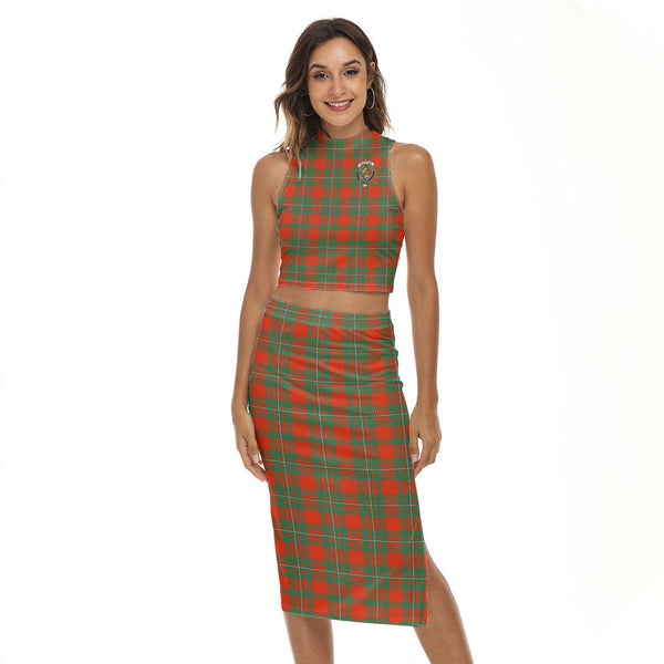 MacGregor Ancient Tartan Crest Tank Top & Split High Skirt Set
