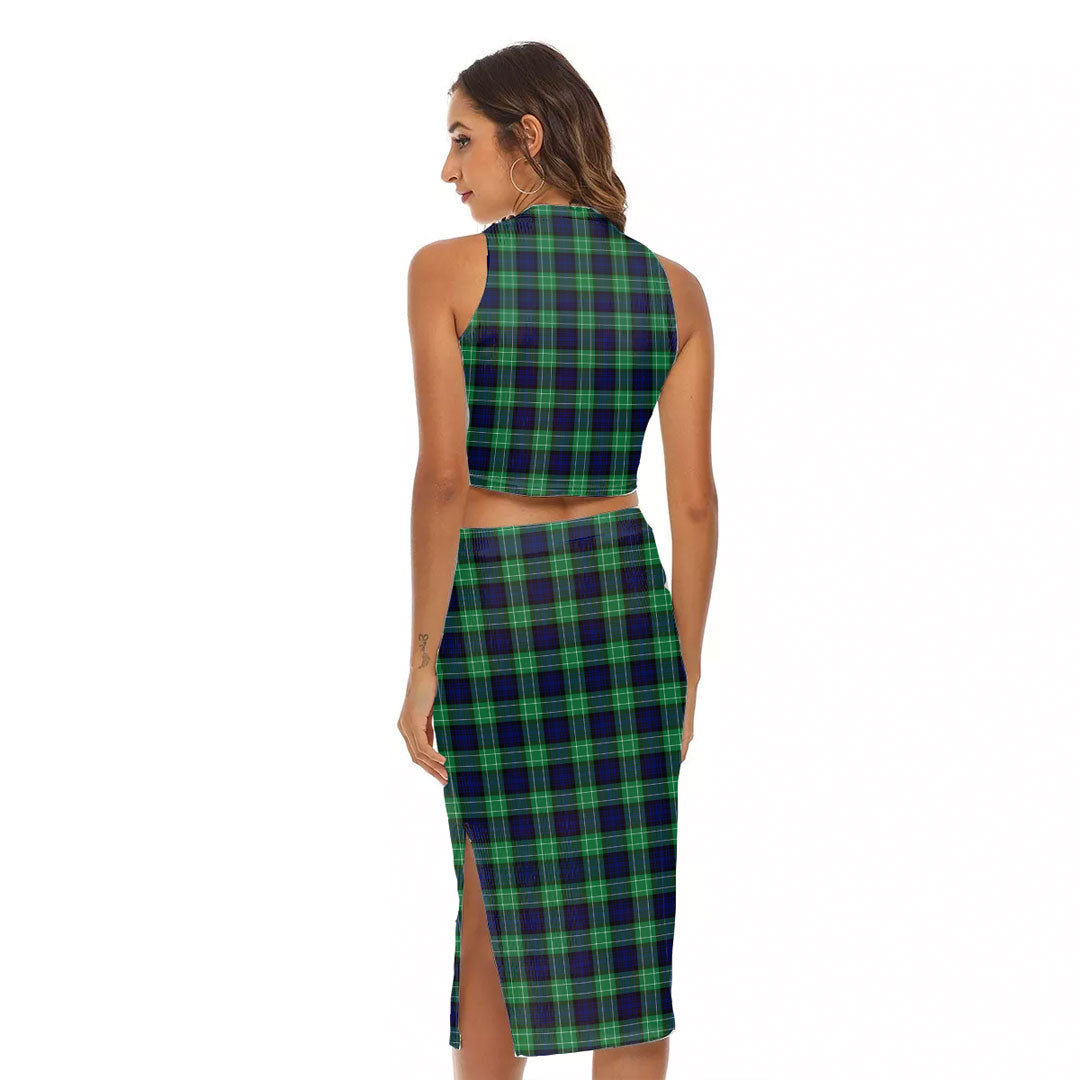 Abercrombie Tartan Crest Tank Top & Split High Skirt Set