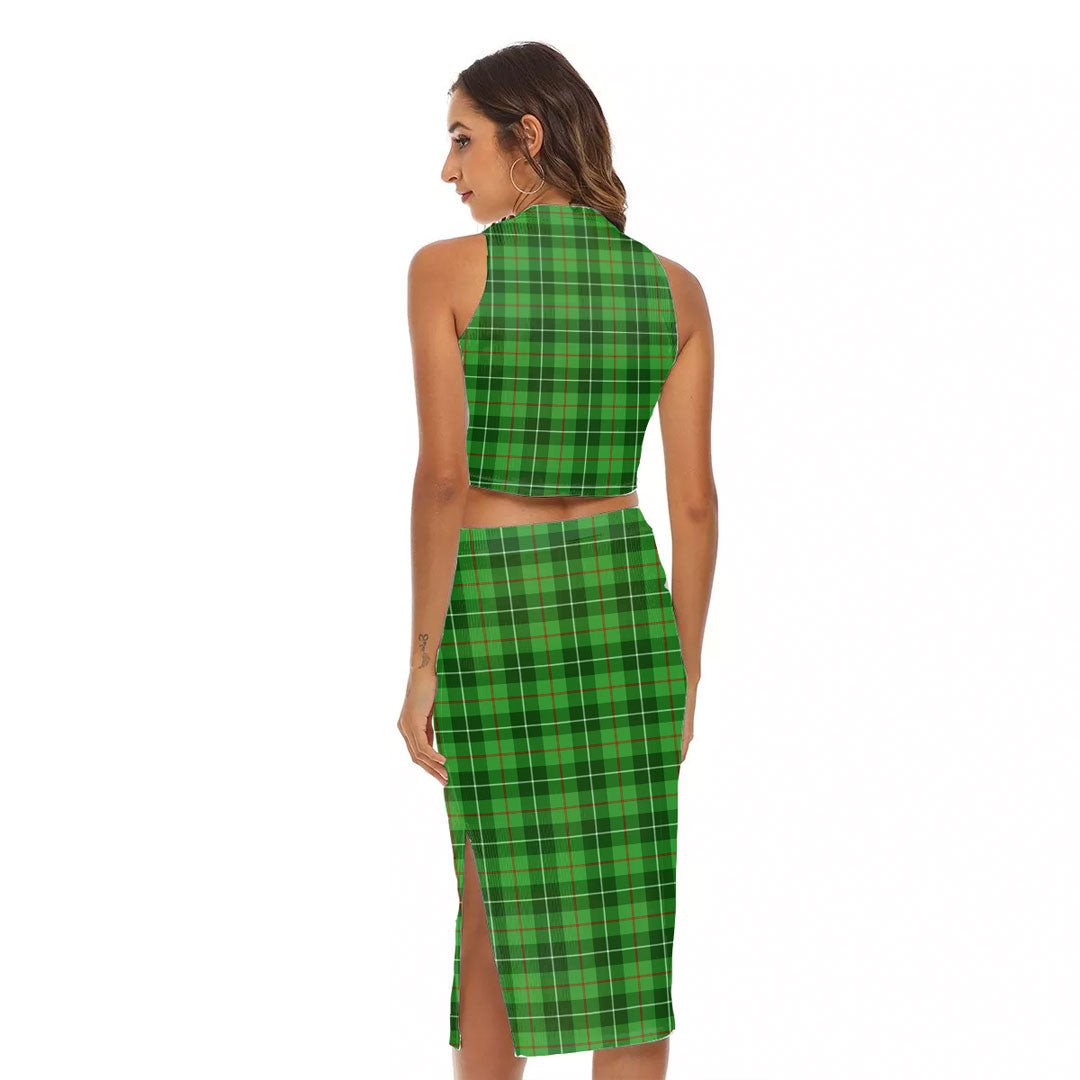 Galloway District Tartan Crest Tank Top & Split High Skirt Set