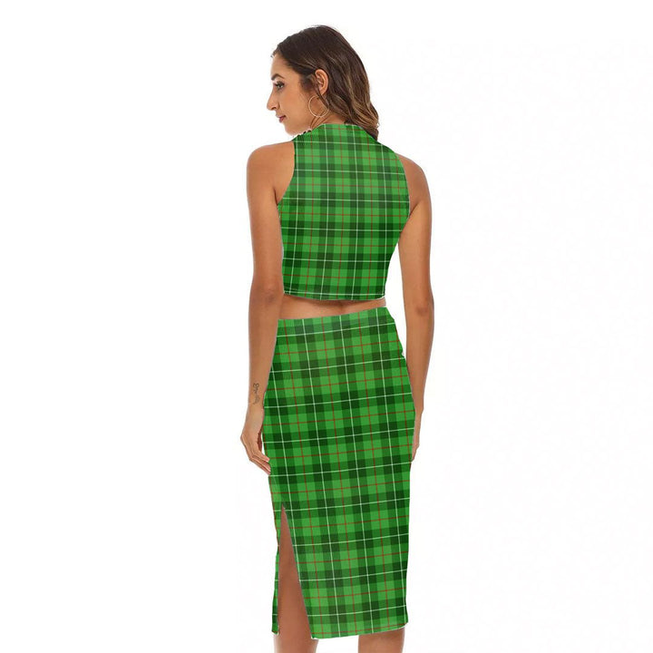 Galloway District Tartan Crest Tank Top & Split High Skirt Set
