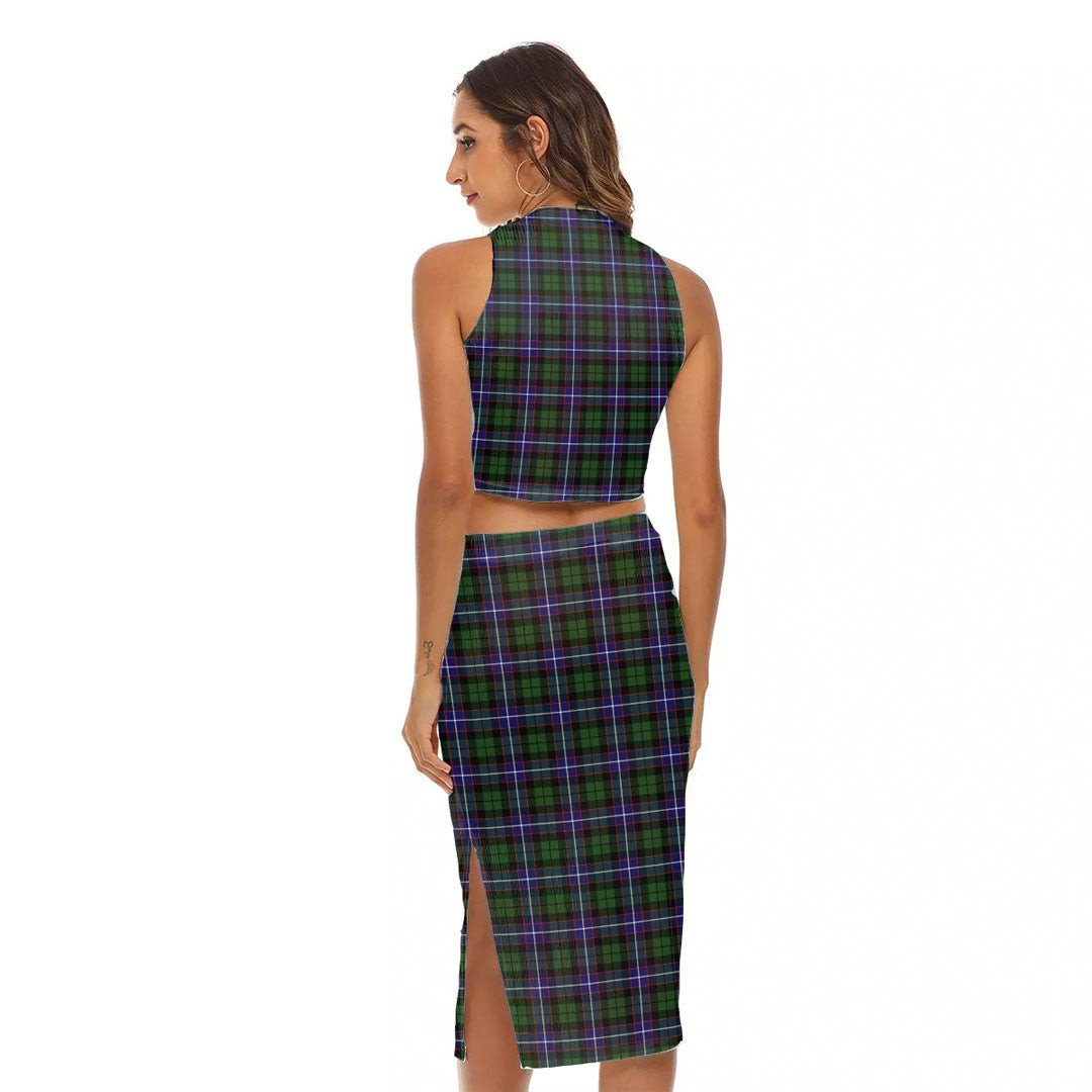 Galbraith Modern Tartan Crest Tank Top & Split High Skirt Set