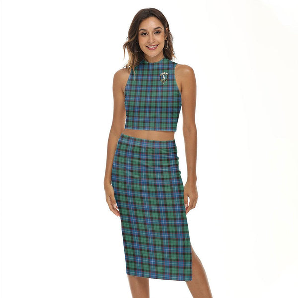 Hunter Ancient Tartan Crest Tank Top & Split High Skirt Set