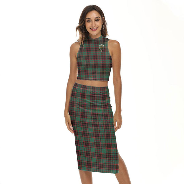 Buchan Ancient Tartan Crest Tank Top & Split High Skirt Set
