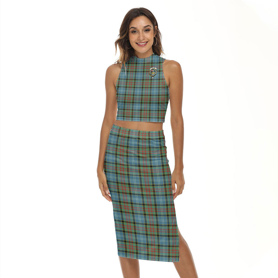 Paisley District Tartan Crest Tank Top & Split High Skirt Set