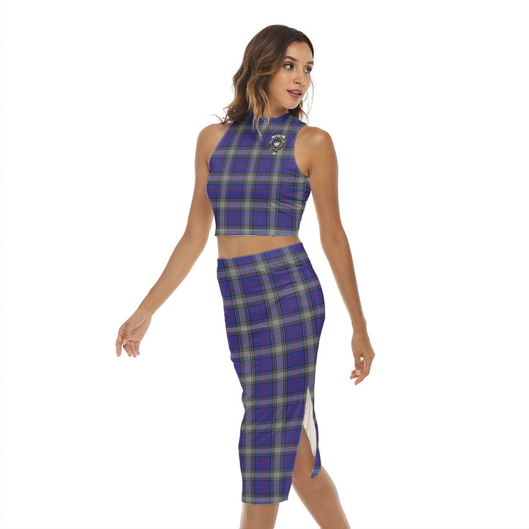 Kinnaird Tartan Crest Tank Top & Split High Skirt Set