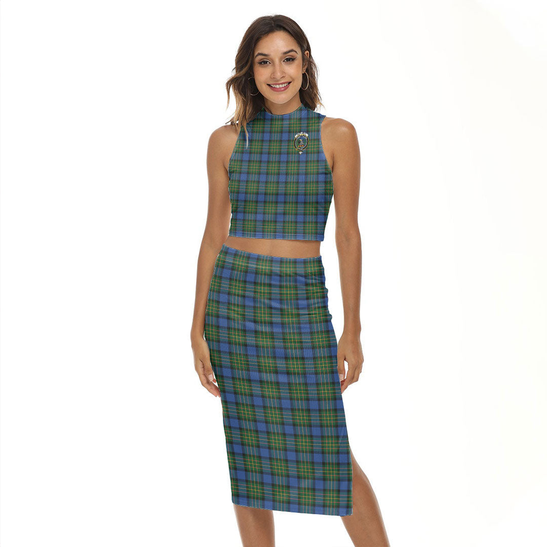 MacLaren Ancient Tartan Crest Tank Top & Split High Skirt Set