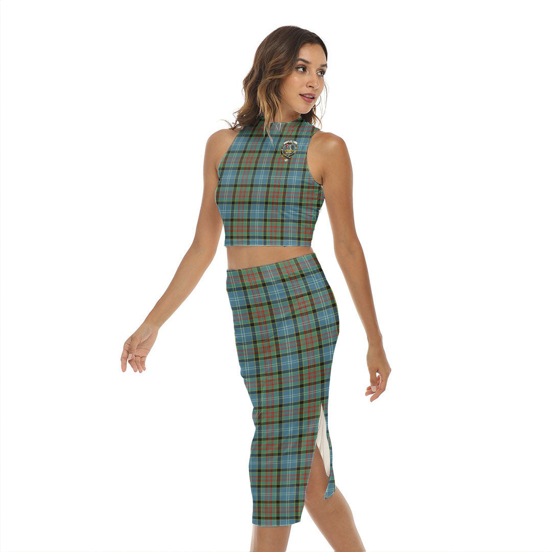 Paisley District Tartan Crest Tank Top & Split High Skirt Set