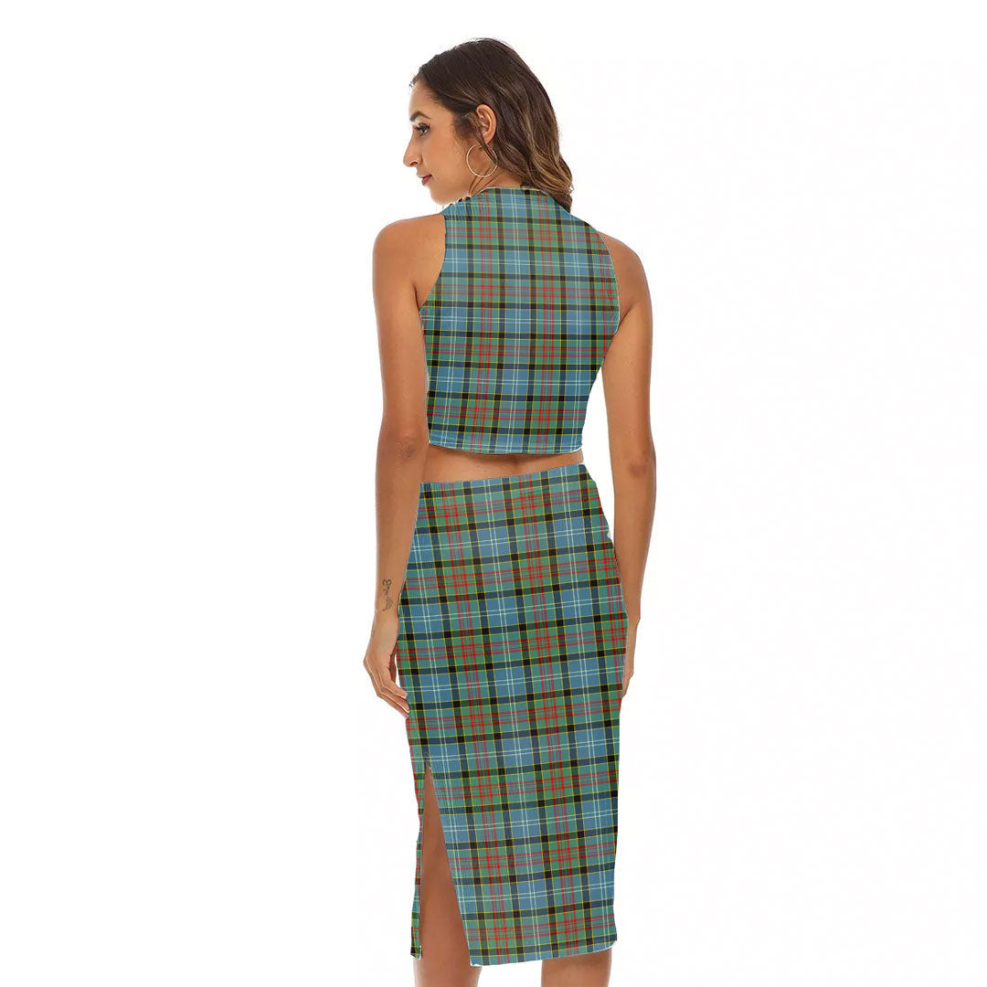 Paisley District Tartan Crest Tank Top & Split High Skirt Set