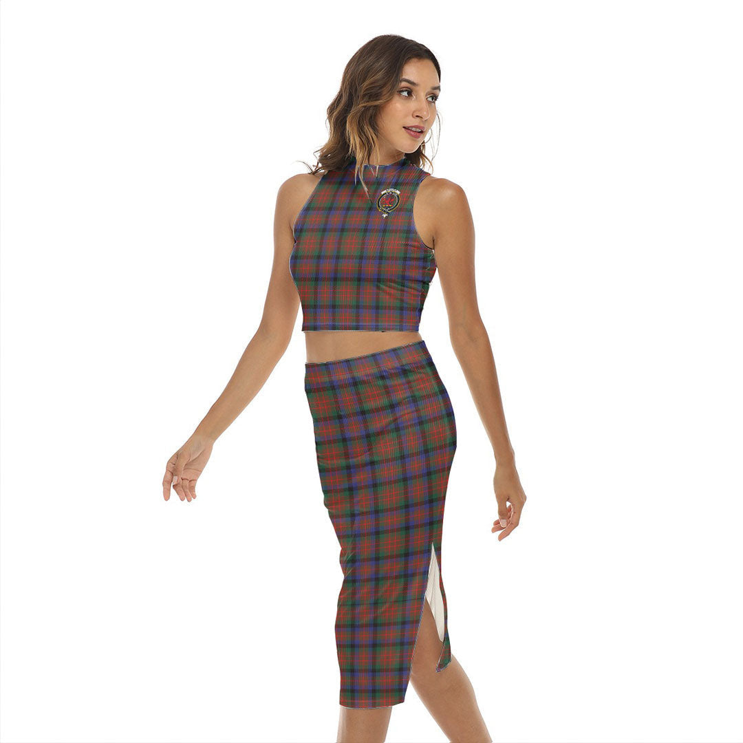 MacDuff Hunting Modern Tartan Crest Tank Top & Split High Skirt Set