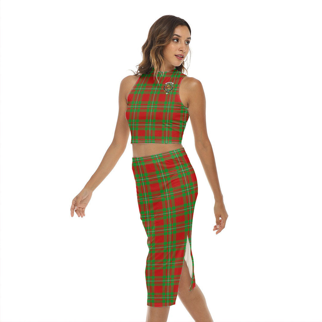 MacGregor Modern Tartan Crest Tank Top & Split High Skirt Set