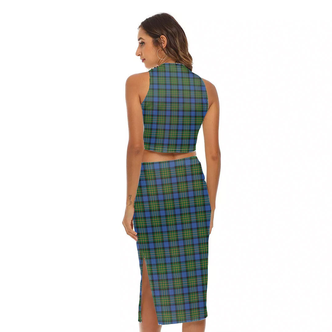 MacLaren Ancient Tartan Crest Tank Top & Split High Skirt Set