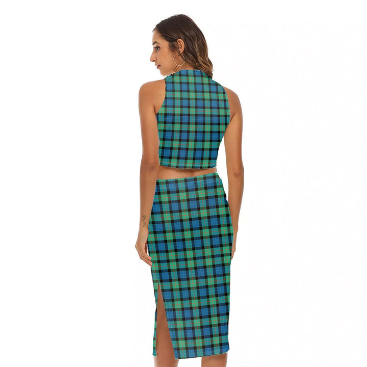 Gunn Ancient Tartan Crest Tank Top & Split High Skirt Set