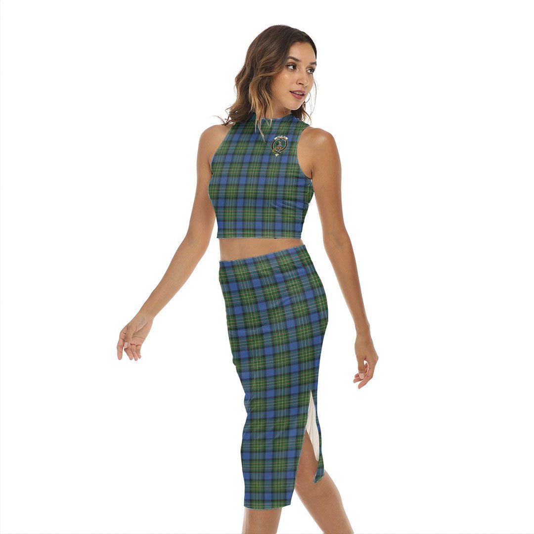 MacLaren Ancient Tartan Crest Tank Top & Split High Skirt Set