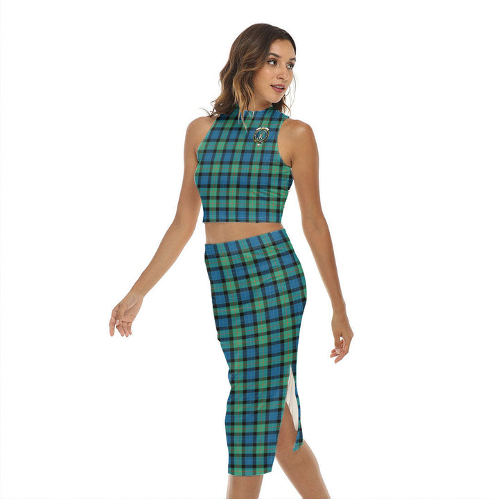 Gunn Ancient Tartan Crest Tank Top & Split High Skirt Set
