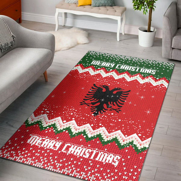 Albania Merry Christmas Area Rug
