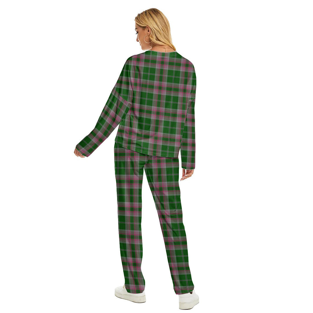 Gray Hunting Tartan Plaid Women's Pajama Suit