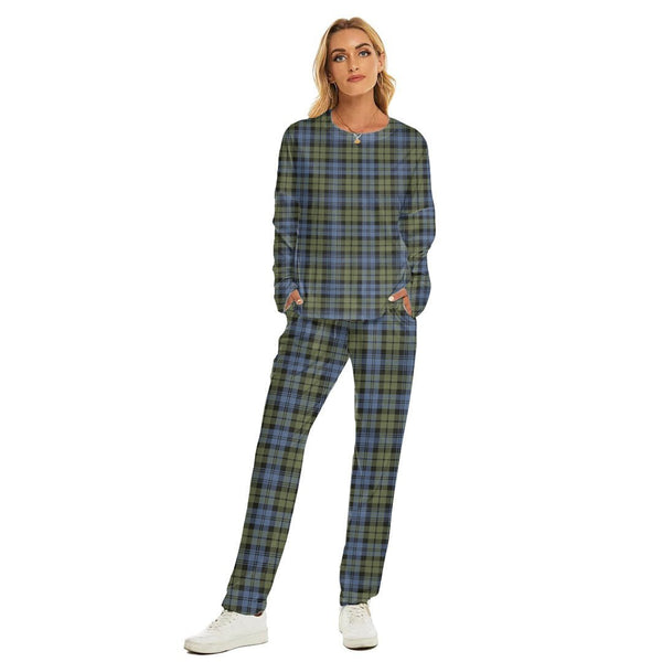 Campbell Faded Tartan Plaid Women's Pajama Suit