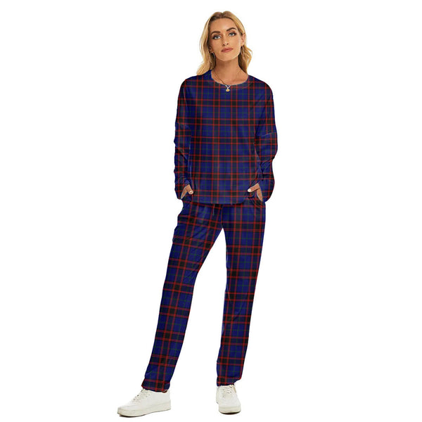 Home Modern Tartan Plaid Women's Pajama Suit