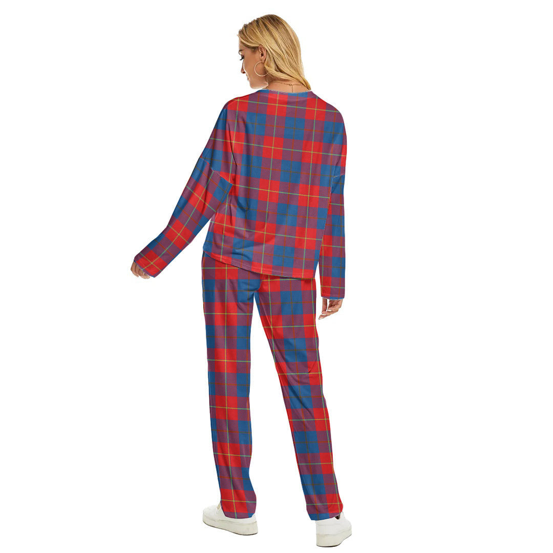 Galloway Red Tartan Plaid Women's Pajama Suit