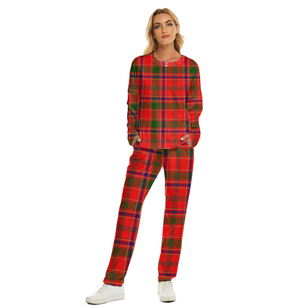 Munro Modern Tartan Plaid Women's Pajama Suit