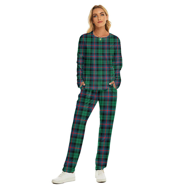 Urquhart Broad Red Ancient Tartan Plaid Women's Pajama Suit