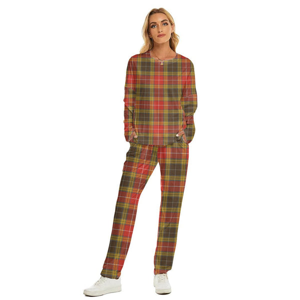 Buchanan Old Set Weathered Tartan Plaid Women's Pajama Suit