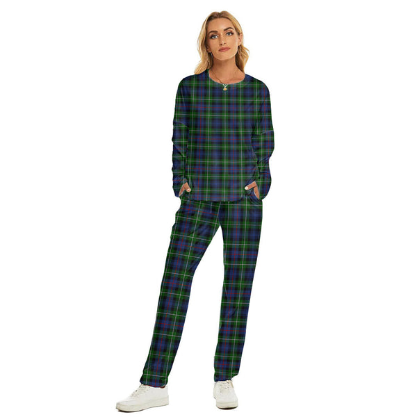 MacKenzie Modern Tartan Plaid Women's Pajama Suit