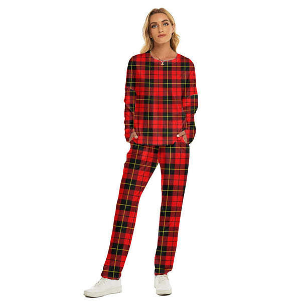 Wallace Hunting Red Tartan Plaid Women's Pajama Suit
