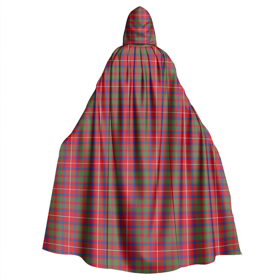 Shaw Red Modern Tartan Plaid Hooded Cloak