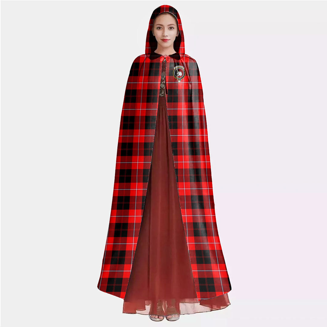 Cunningham Modern Tartan Crest Hooded Cloak