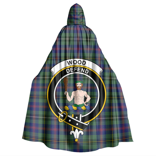 Wood Modern Tartan Crest Hooded Cloak