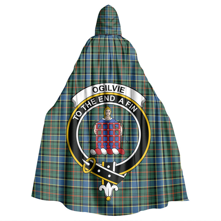 Ogilvie Hunting Ancient Tartan Crest Hooded Cloak