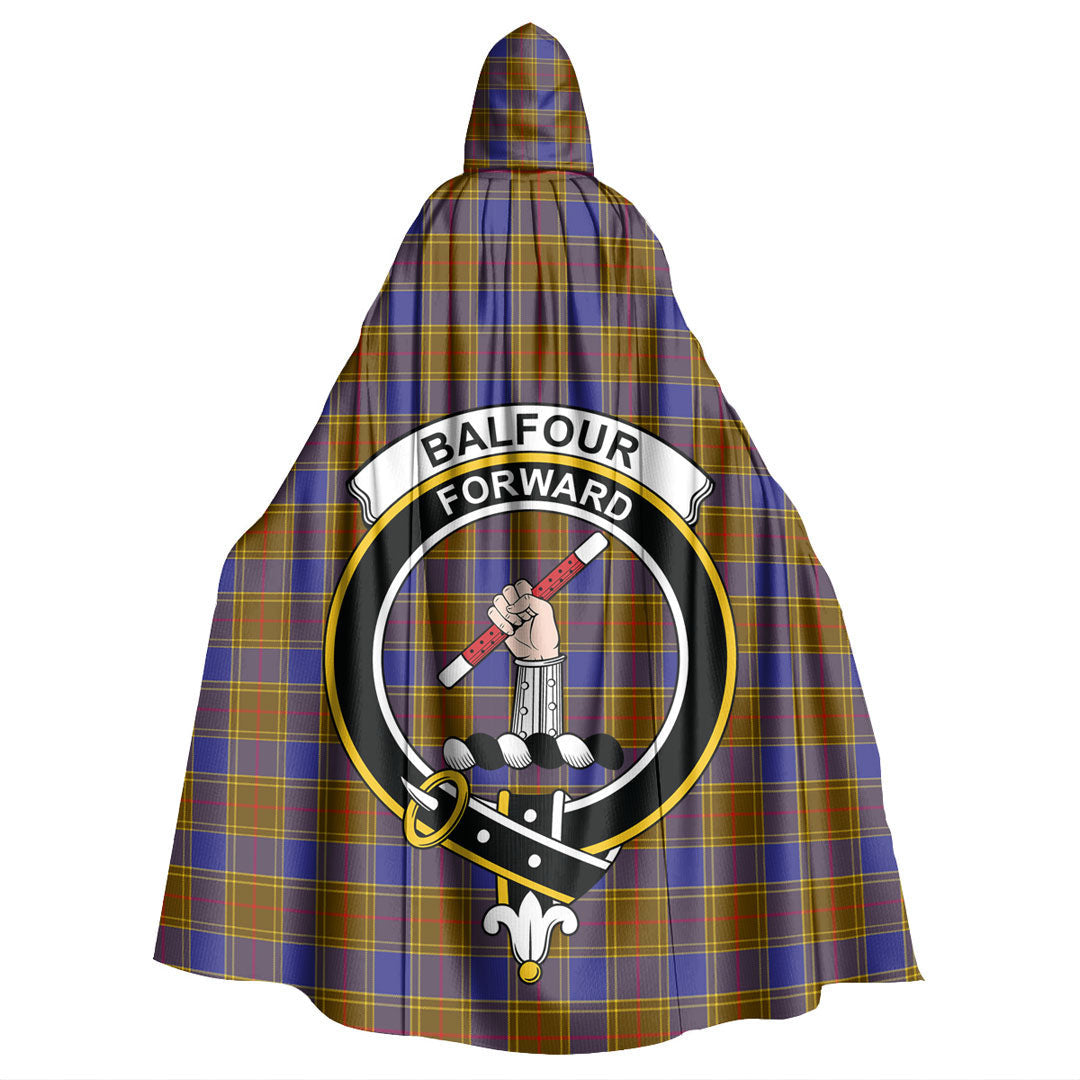 Balfour Modern Tartan Crest Hooded Cloak