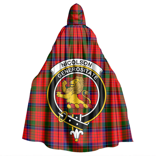 Nicolson Modern Tartan Crest Hooded Cloak