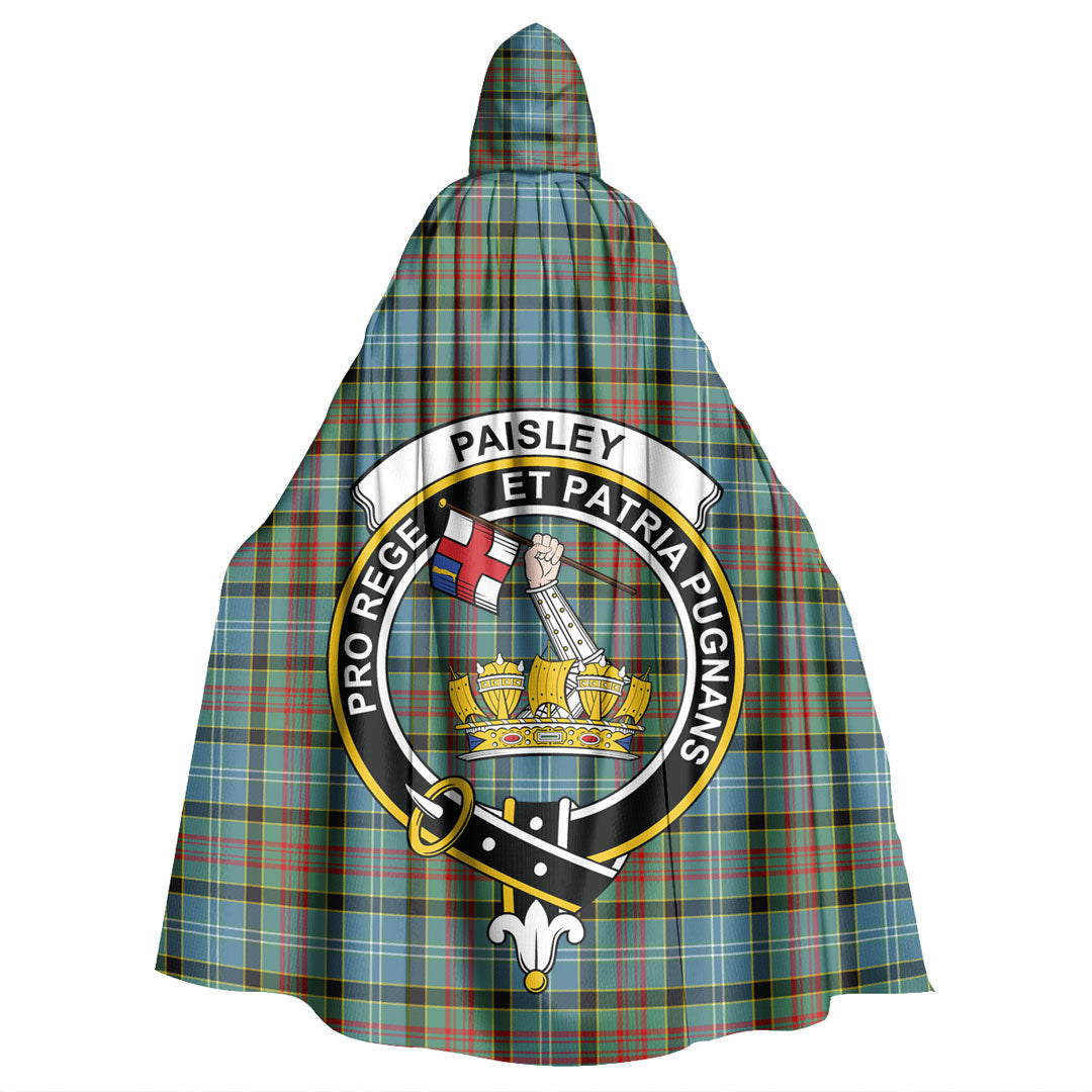 Paisley District Tartan Crest Hooded Cloak