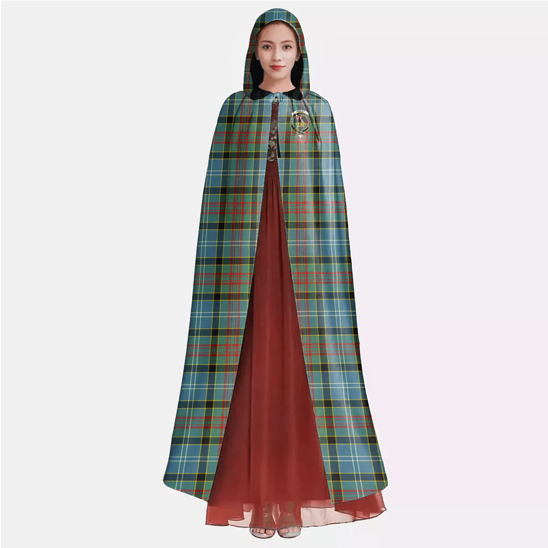 Paisley District Tartan Crest Hooded Cloak