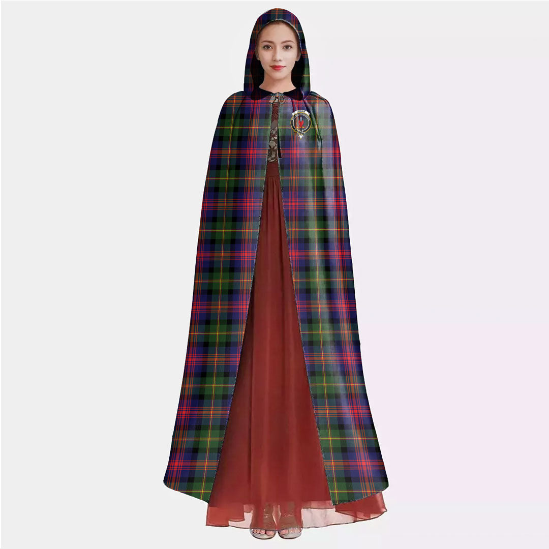 Logan Modern Tartan Crest Hooded Cloak