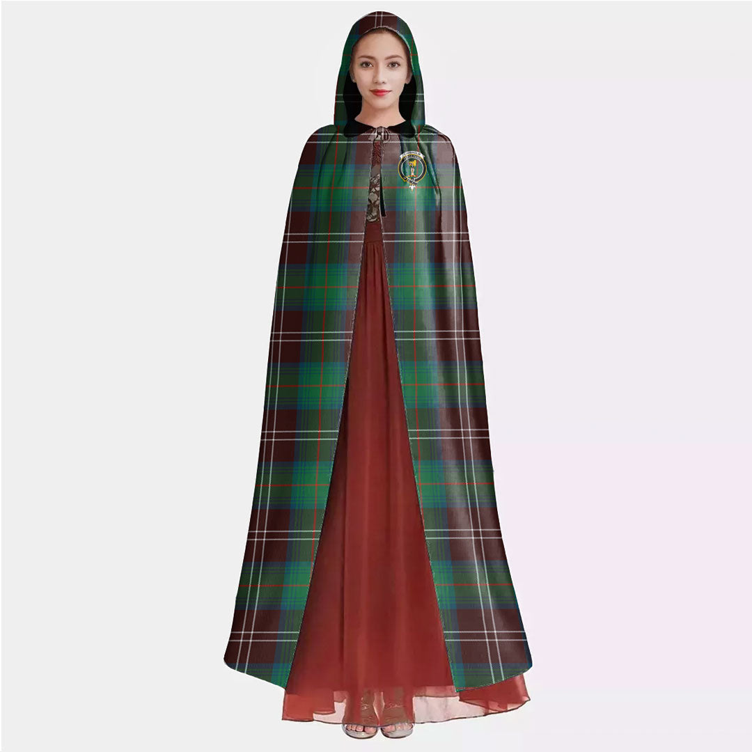 Chisholm Hunting Ancient Tartan Crest Hooded Cloak