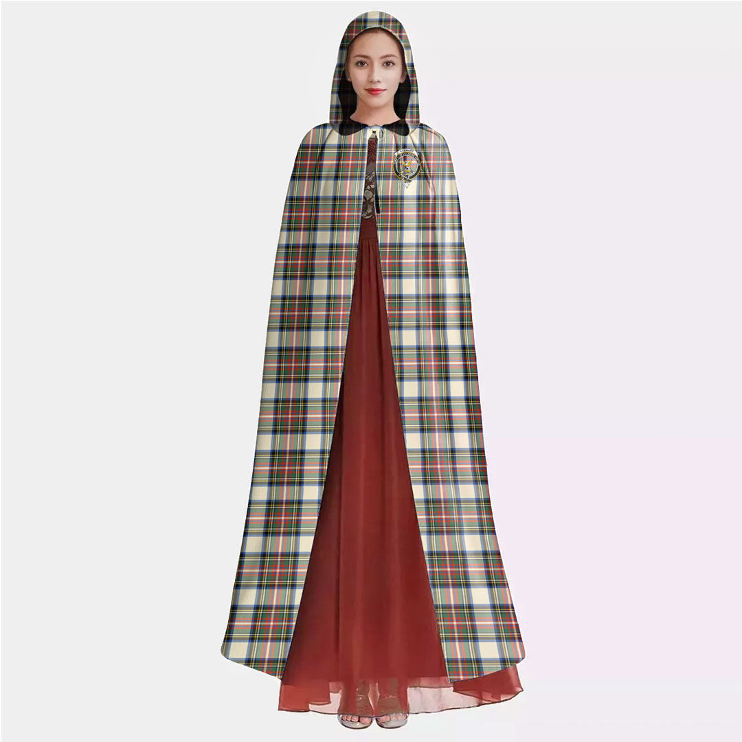 Stewart Dress Ancient Tartan Crest Hooded Cloak
