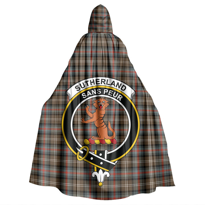 Sutherland Weathered Tartan Crest Hooded Cloak