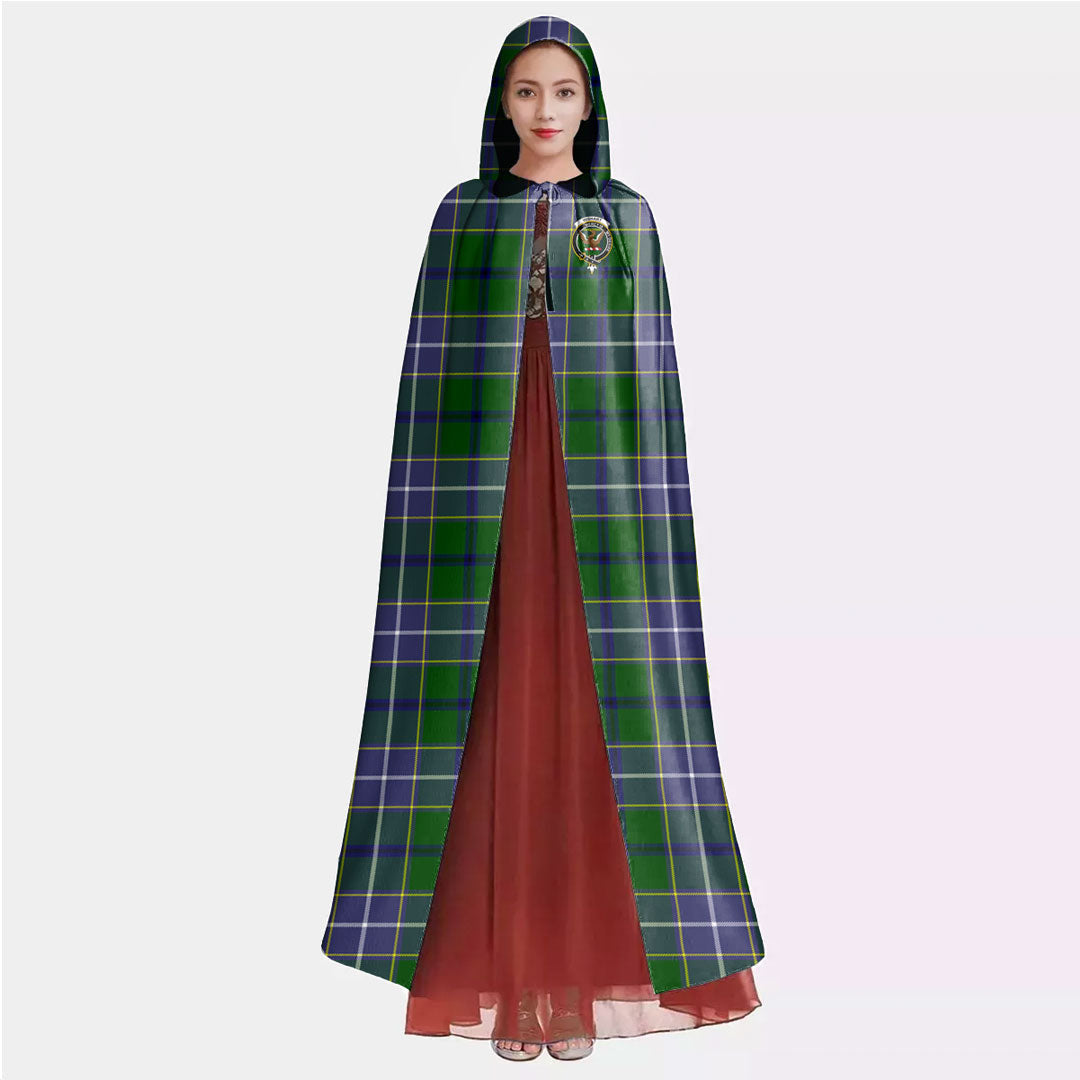 Wishart Hunting Modern Tartan Crest Hooded Cloak