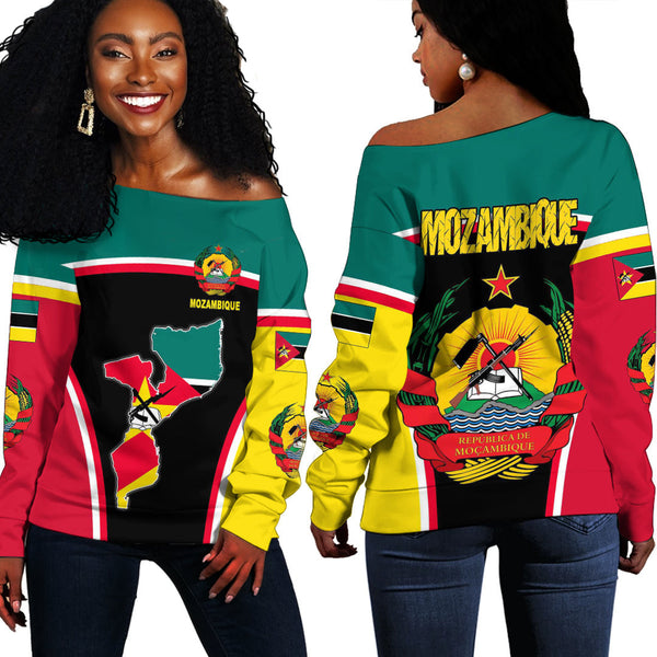 Mozambique Active Flag Off Shoulder Sweatshirt