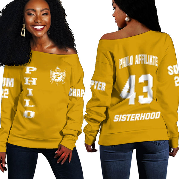 Custom Sigma Gamma Rho Philo Affiliate Off Shoulder Sweaters