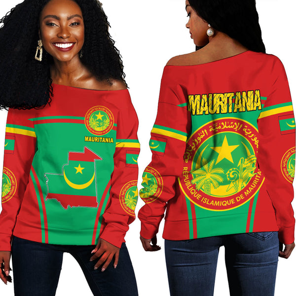 Mauritania Active Flag Off Shoulder Sweatshirt