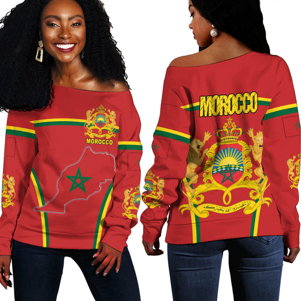 Morocco Active Flag Off Shoulder Sweatshirt