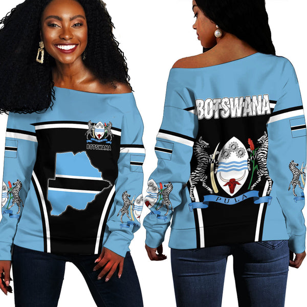 Botswana Active Flag Off Shoulder Sweatshirt