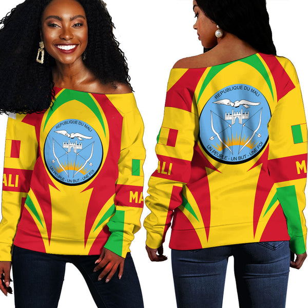 Mali Action Flag Off Shoulder Sweatshirts