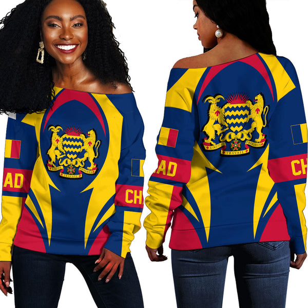 Chad Action Flag Off Shoulder Sweatshirts