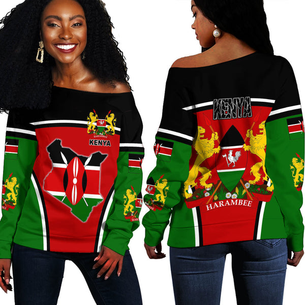 Kenya Active Flag Off Shoulder Sweatshirt