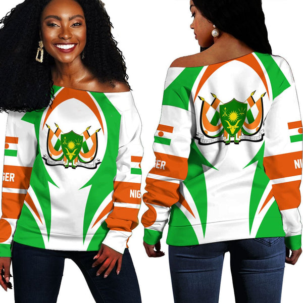 Niger Action Flag Off Shoulder Sweatshirts